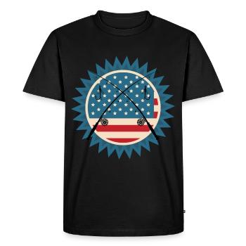 usa hobby canne à pêche - T-shirt Premium bio Homme - noir - Devant - Nico (187cm)