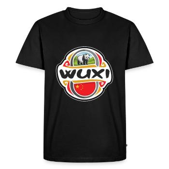 Wuxi China Flag Badge Souvenir de voyage - T-shirt Premium bio Homme - noir - Devant - Nico (187cm)