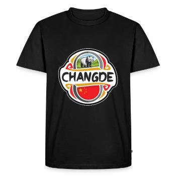 Changde China Flag Badge Souvenir de voyage - T-shirt Premium bio Homme - noir - Devant - Nico (187cm)