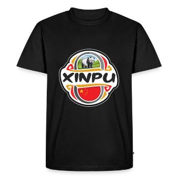 Xinpu China Flag Badge Souvenir de voyage - T-shirt Premium bio Homme - noir - Devant - Nico (187cm)