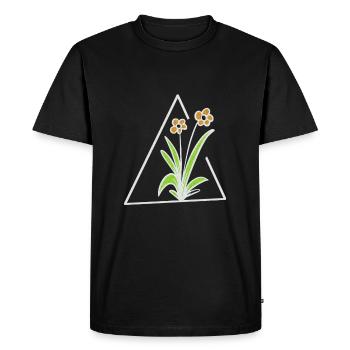 flower triangle - Men's Premium Organic T-Shirt - black - Front - Nico (187cm)