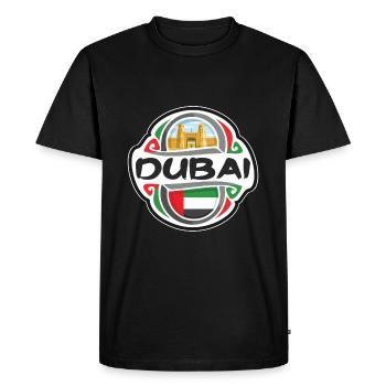 Dubaï ÉMIRATS ARABES UNIS Drapeau Voyage Souveni - T-shirt Premium bio Homme - noir - Devant - Nico (187cm)