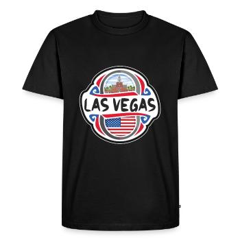 Las Vegas États-Unis Drapeau des États-Unis Souvenir de voyage B - T-shirt Premium bio Homme - noir - Devant - Nico (187cm)