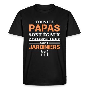 Humour Papa Jardinier Cadeau Fete des Peres - T-shirt Premium bio Homme - noir - Devant - Nico (187cm)