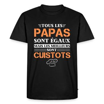 Papa Cuistot Cadeau Homme - T-shirt Premium bio Homme - noir - Devant - Nico (187cm)