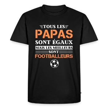 Papa Foot Cadeau Homme Football - T-shirt Premium bio Homme - noir - Devant - Nico (187cm)