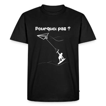 Pourquoi pas ? Origami wakeboard - T-shirt Premium bio Homme - noir - Devant - Nico (187cm)