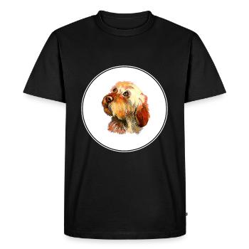 Basset Bleu De Gascogne Aquarelle pour chien Illustratio - T-shirt Premium bio Homme - noir - Devant - Nico (187cm)