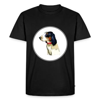 Ariegeois Dog Aquarelle Sketch Illustration - T-shirt Premium bio Homme - noir - Devant - Nico (187cm)
