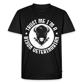 Bison d’Amérique Buffalo - T-shirt Premium bio Homme - noir - Devant - Nico (187cm)