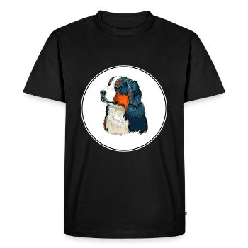 Illustration de l’aquarelle du boudin bernois - T-shirt Premium bio Homme - noir - Devant - Nico (187cm)