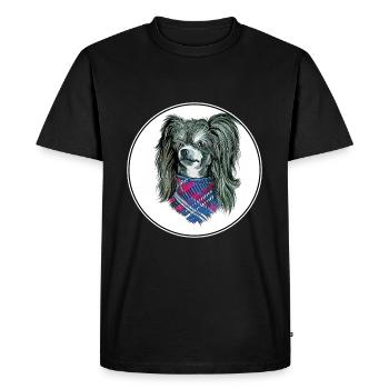 Illustration de l’aquarelle de chien à crête chinoise - T-shirt Premium bio Homme - noir - Devant - Nico (187cm)