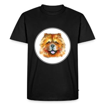 Chow Chow Dog Watercolor Sketch Illustration - Men's Premium Organic T-Shirt - black - Front - Nico (187cm)