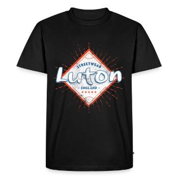 Luton England UK City Skyline Home Love - Men's Premium Organic T-Shirt - black - Front - Nico (187cm)