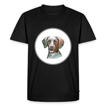 Pointer Dog Aquarelle Sketch Illustration - T-shirt Premium bio Homme - noir - Devant - Nico (187cm)