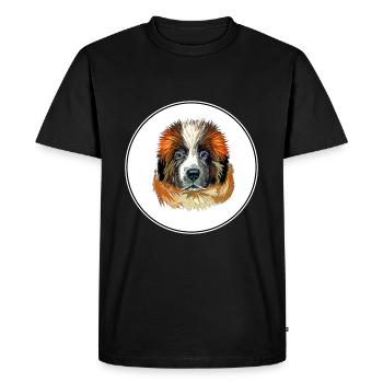 Moscow Watchdog Dog Watercolor Sketch Illustration - Men's Premium Organic T-Shirt - black - Front - Nico (187cm)