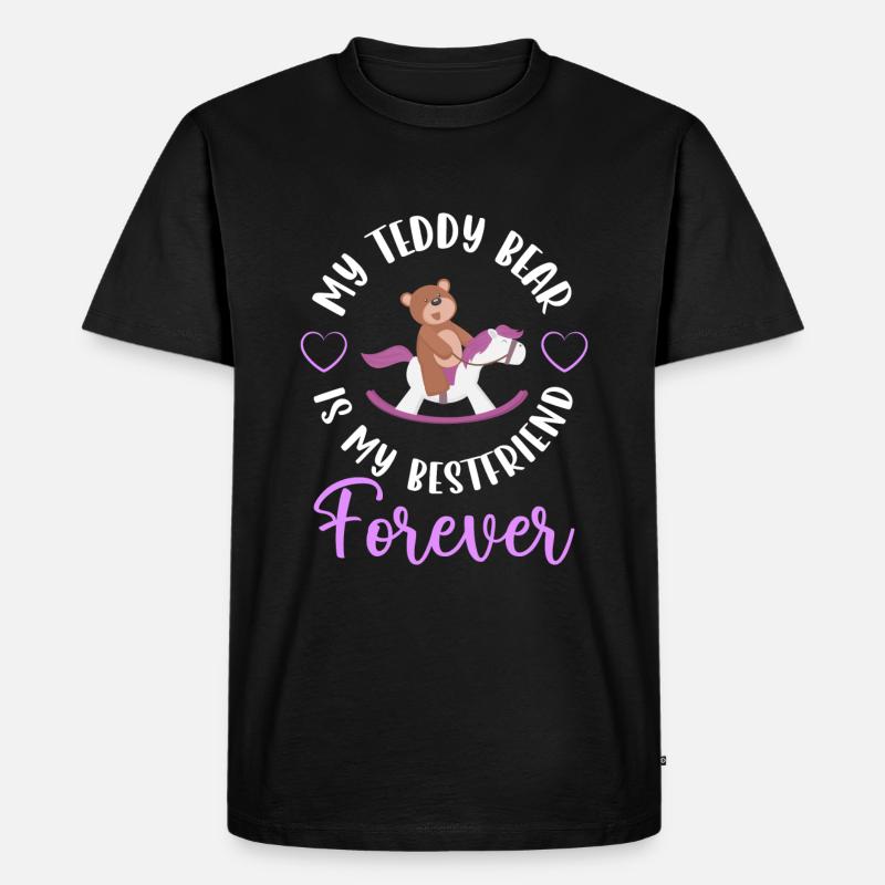 Teddy Kind Süß Stofftier - Männer Premium Bio T-Shirt - Schwarz