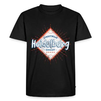 Heidelberg Allemagne Ville Skyline Accueil Amour - T-shirt Premium bio Homme - noir - Devant - Nico (187cm)