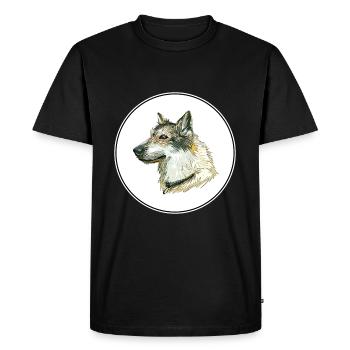Saarloos Wolfdog Dog Aquarelle Illustration - T-shirt Premium bio Homme - noir - Devant - Nico (187cm)