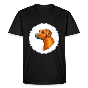 Rhodesian Ridgeback Dog Aquarelle Illustration - T-shirt Premium bio Homme - noir - Devant - Nico (187cm)