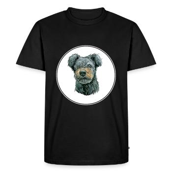 Pumi Dog Aquarelle Peinture Illustration - T-shirt Premium bio Homme - noir - Devant - Nico (187cm)