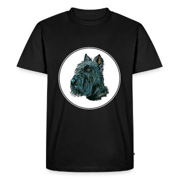 Illustration de l’aquarelle du chien Scottish Terrier - T-shirt Premium bio Homme - noir - Devant - Nico (187cm)