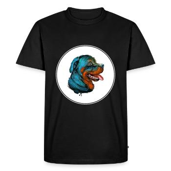 Illustration de l’aquarelle pour chien Rottweiler - T-shirt Premium bio Homme - noir - Devant - Nico (187cm)