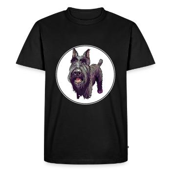 Mittelschnauze Standard Schnauzer Dog Illustration - Men's Premium Organic T-Shirt - black - Front - Nico (187cm)