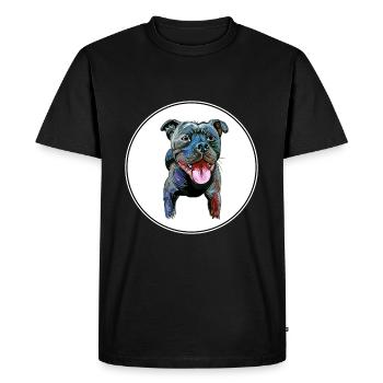 Staffordshire Bull Terrier Staffy Illustration de chien - T-shirt Premium bio Homme - noir - Devant - Nico (187cm)