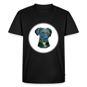 Stephens Cur Dog Watercolor Illustration - Men's Premium Organic T-Shirt - black - Front - Nico (187cm)