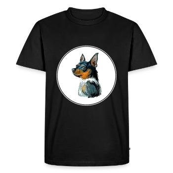 Teddy Roosevelt Terrier Aquarelle de chien Illustratio - T-shirt Premium bio Homme - noir - Devant - Nico (187cm)