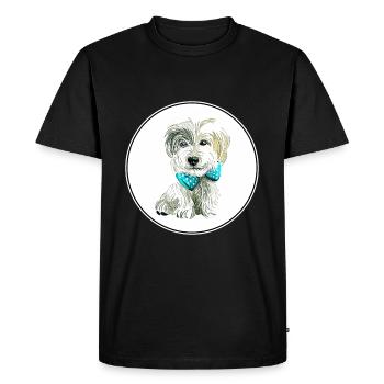 Illustration de l’aquarelle sportive Lucas Terrier Dog - T-shirt Premium bio Homme - noir - Devant - Nico (187cm)