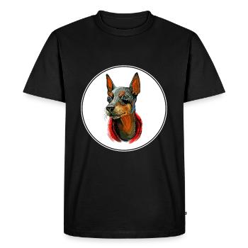 Jouet Manchester Terrier Dog Aquarelle Illustration - T-shirt Premium bio Homme - noir - Devant - Nico (187cm)