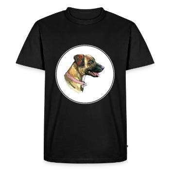 Treeing Tennessee Brindle Dog Aquarelle Illustrat - T-shirt Premium bio Homme - noir - Devant - Nico (187cm)