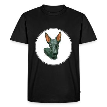 Illustration d’aquarelle de chien sans poil péruvien - T-shirt Premium bio Homme - noir - Devant - Nico (187cm)