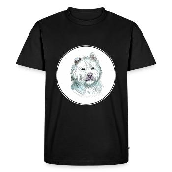 Xiasi Dog Aquarelle Peinture Illustration - T-shirt Premium bio Homme - noir - Devant - Nico (187cm)