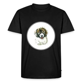 Berger des Carpates Chiot Chien Aquarelle Illustrat - T-shirt Premium bio Homme - noir - Devant - Nico (187cm)