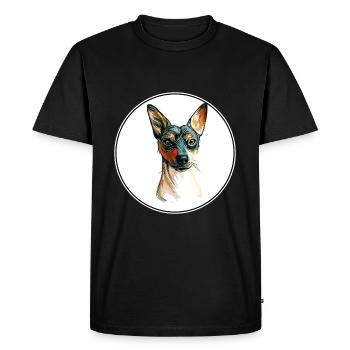 Ratonero Valenciano Dog Watercolor Illustration - Men's Premium Organic T-Shirt - black - Front - Nico (187cm)