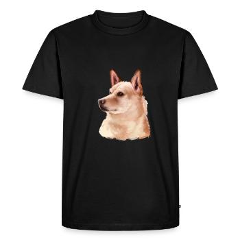 Canaan Dog Aquarelle Peinture Illustration - T-shirt Premium bio Homme - noir - Devant - Nico (187cm)