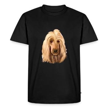 English Cocker Spaniel Dog Watercolor Illustration - Men's Premium Organic T-Shirt - black - Front - Nico (187cm)