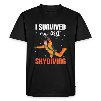 Paragliding Skydiving Jump - Men's Premium Organic T-Shirt - black - Front - Nico (187cm)