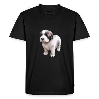 Moscow Watchdog Dog Watercolor Sketch Illustration - Men's Premium Organic T-Shirt - black - Front - Nico (187cm)