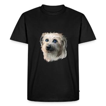 Illustration aquarelle de chien de berger pyrénéen - T-shirt Premium bio Homme - noir - Devant - Nico (187cm)