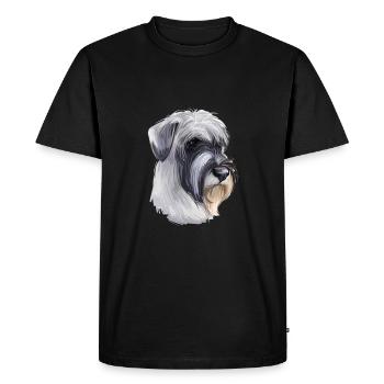 Mittelschnauze Standard Schnauzer Dog Illustration - Men's Premium Organic T-Shirt - black - Front - Nico (187cm)
