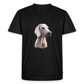 Illustration de l’aquarelle du chien Weimaraner - T-shirt Premium bio Homme - noir - Devant - Nico (187cm)