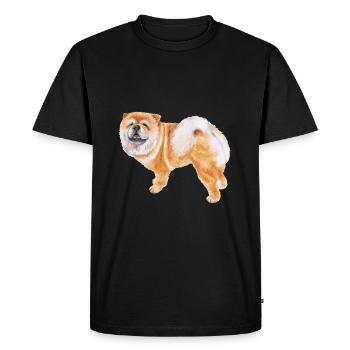 Chow Chow Dog Watercolor Sketch Illustration - Men's Premium Organic T-Shirt - black - Front - Nico (187cm)