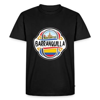 Barranquilla Colombie Drapeau Voyage Souvenir Badge S - T-shirt Premium bio Homme - noir - Devant - Nico (187cm)