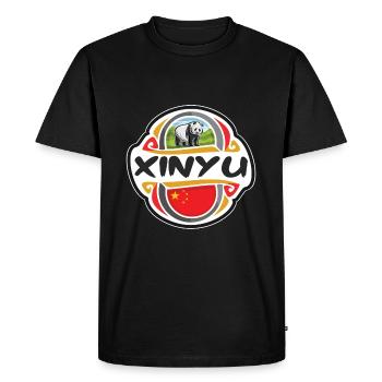 Xinyu China Flag Badge Souvenir de voyage - T-shirt Premium bio Homme - noir - Devant - Nico (187cm)