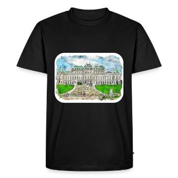 Vienna Austria Watercolor Sketch Illustration - Men's Premium Organic T-Shirt - black - Front - Nico (187cm)