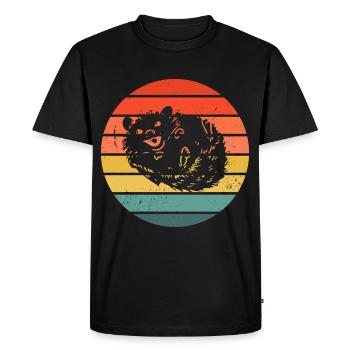 Hedgie Retro Sunset Hedgehog - Men's Premium Organic T-Shirt - black - Front - Nico (187cm)